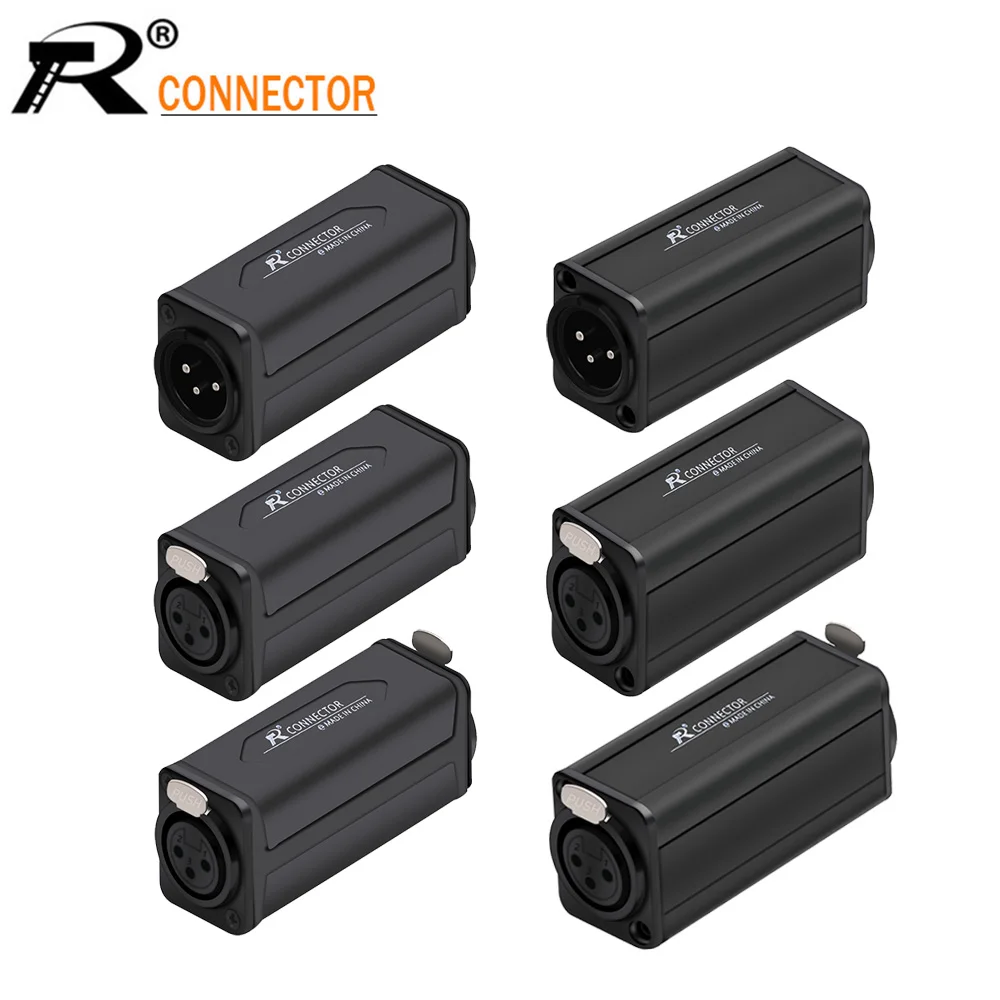 

1PC High quality Black 3PIN XLR Straight Adapter High quality XLR Panel Mount Connector Male to Female Extension Adapter