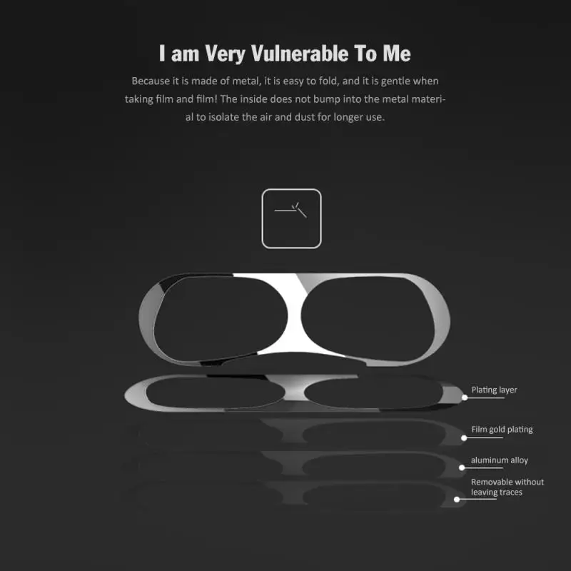 Чехол для Airpods PRO металлическое покрытие Пылезащитная Внутренняя крышка патч металлический пылезащитный стикер аксессуары