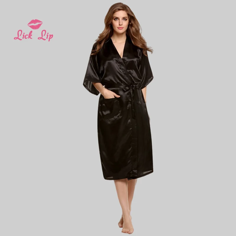 Халат-кимоно Женский Шелковый атласный 10 цветов | Женская одежда