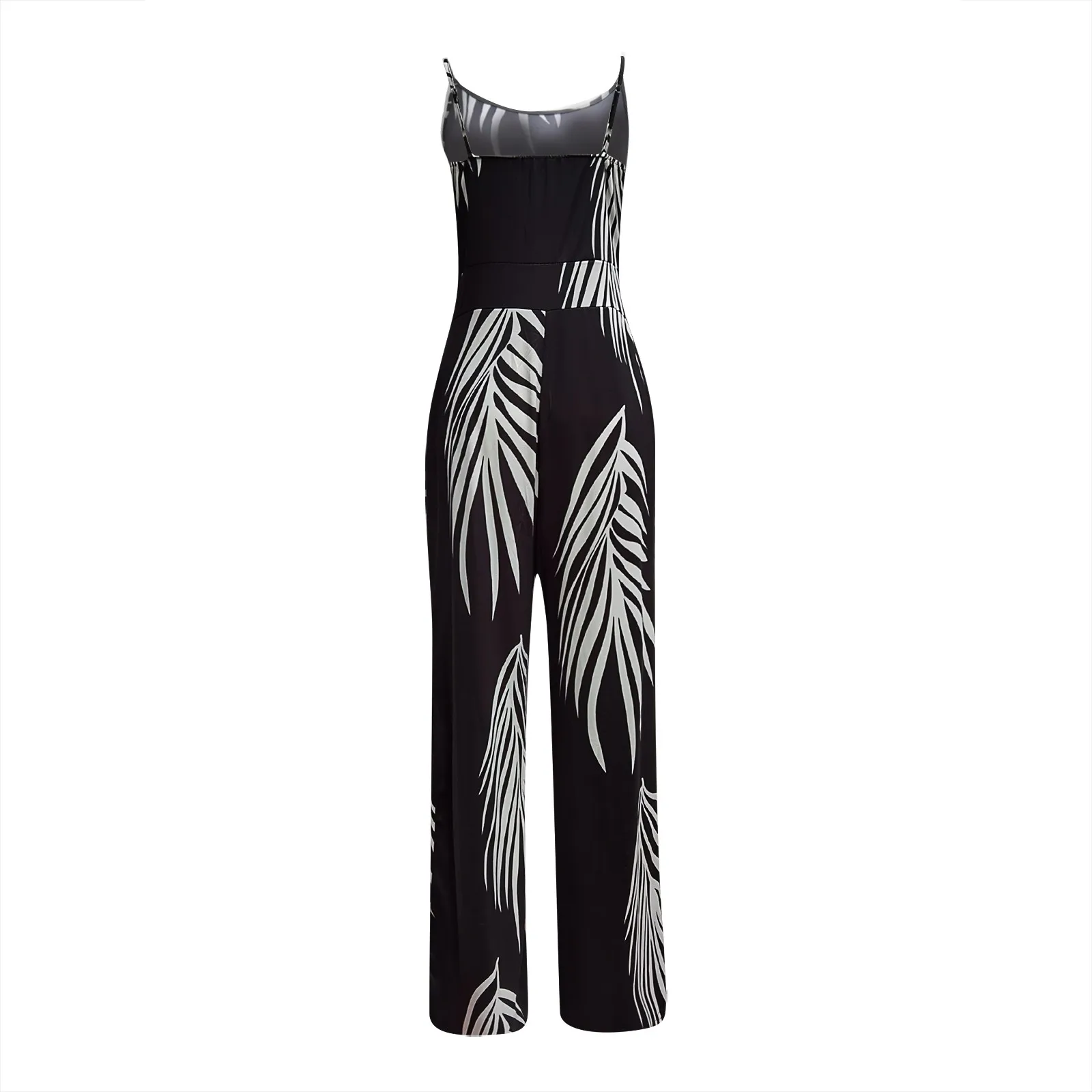 

2021 Summer New Women's Fashion Long Sleeveless Pants Suspender Trousers Jumpsuit Ladies Printed Loose Casual Jumpsuits S-3Xl