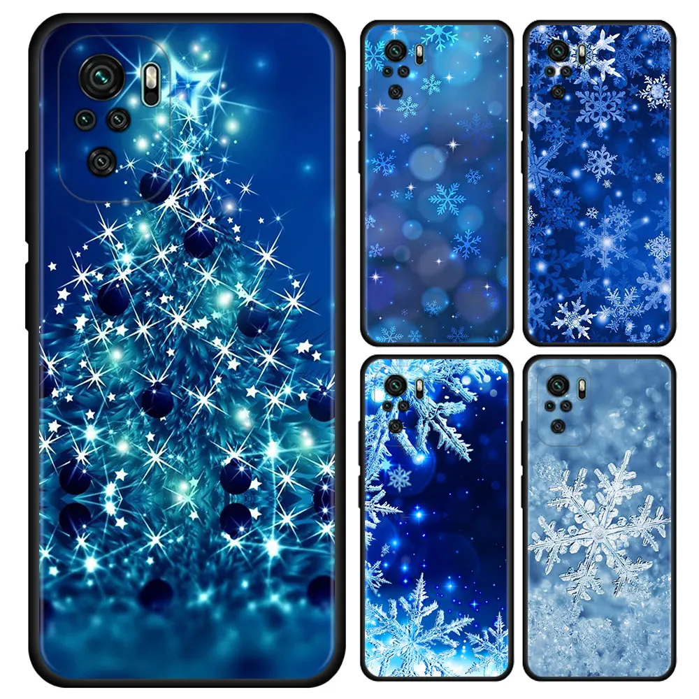 winter snowflakes case for xiaomi redmi note 10 pro 5g 7 8 9 pro 8t 9t 9s 8 8a 9a 9c 9i silicone mobile phone cover coque fundas free global shipping