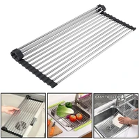 kitchen accessories foldable dish drying rack drainer over sink organizer rack tray drainer household storage gadgets tool