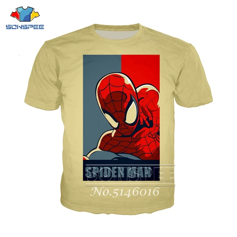 SONSPEE Человек паук Веном Супермен Зимний Солдат Marvel 3D принт футболка летние
