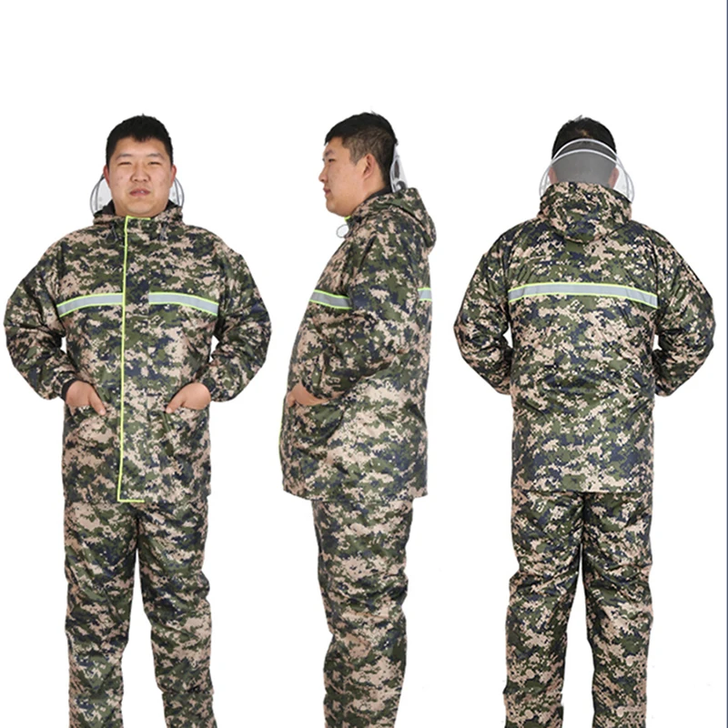 Large Plus-sized Raincoat Men Women's Plus Size Fat People Camouflage Rain Coat Motorcycle Riding Pants Impermeable Gift | Дом и сад