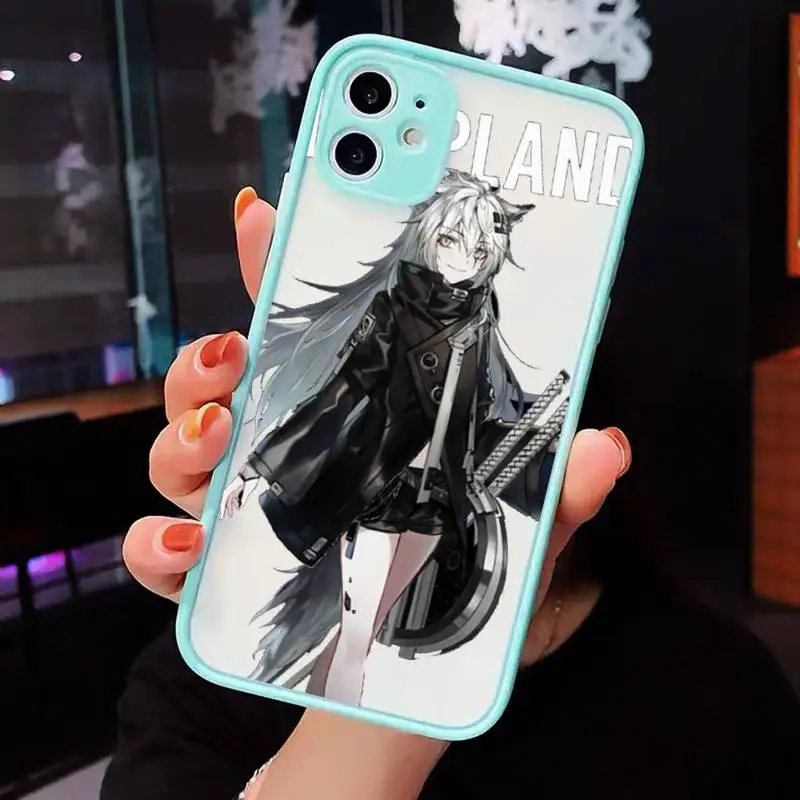 

Arknights Lappland Phone Case For iPhone 12 11 Mini Pro XR XS Max 7 8 Plus X Matte transparent blue Cover