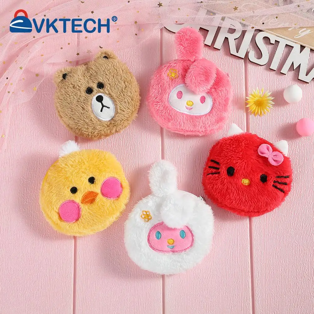 

Kids Plush Fur Cartoon Bear Shape Handbag Girls Fluffy Zipper Mini Wallet PurseMobile Phone Pouch