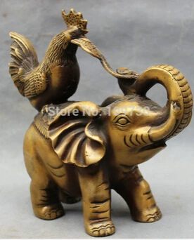 Бесплатная доставка этнический Китайский Бронзовый петуха руйи на слоне