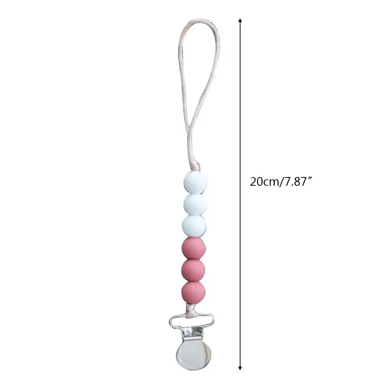 

Dummy Clips Baby Boys Girls Pacifier Chain Infants Silicone Teething Toys Beaded Nipple Holder Newborn Shower Gift
