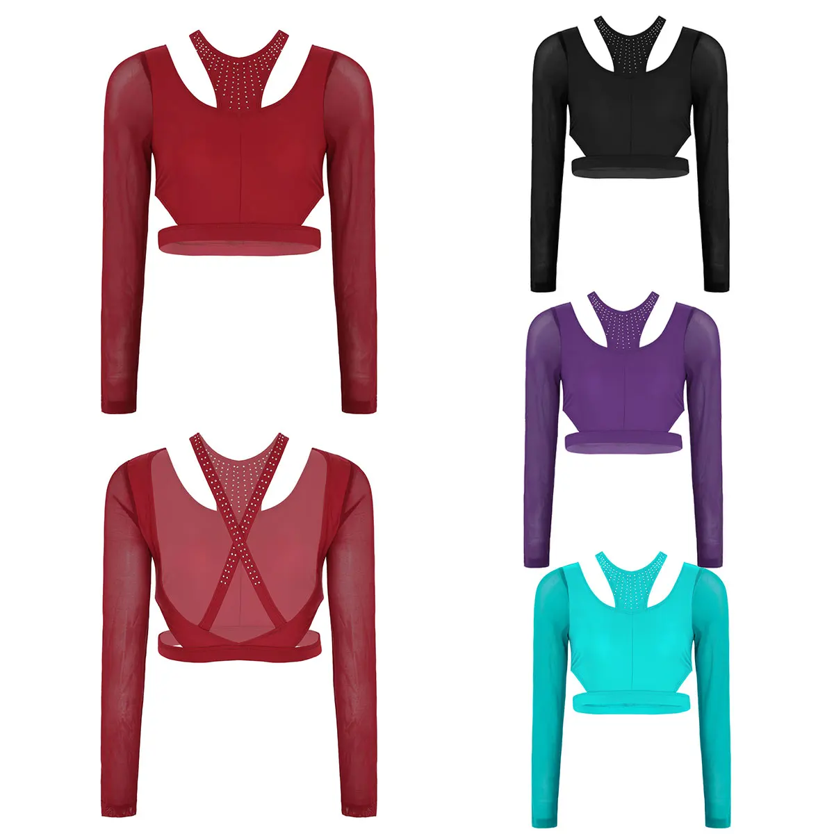 Женский Блестящий укороченный топ с блестками для балета танца живота взрослых