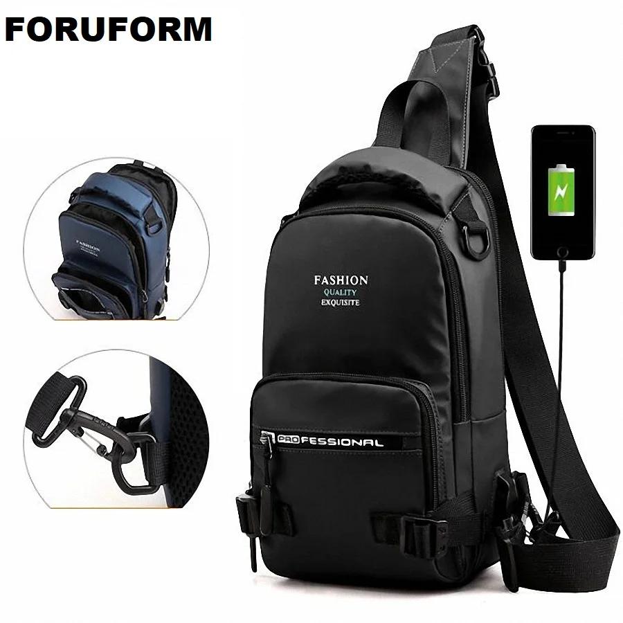 

Men's Small Chest Sling Bag Travel Hiking Cross Body Messenger Shoulder Back pack Solid Men Oxford Chest Bag