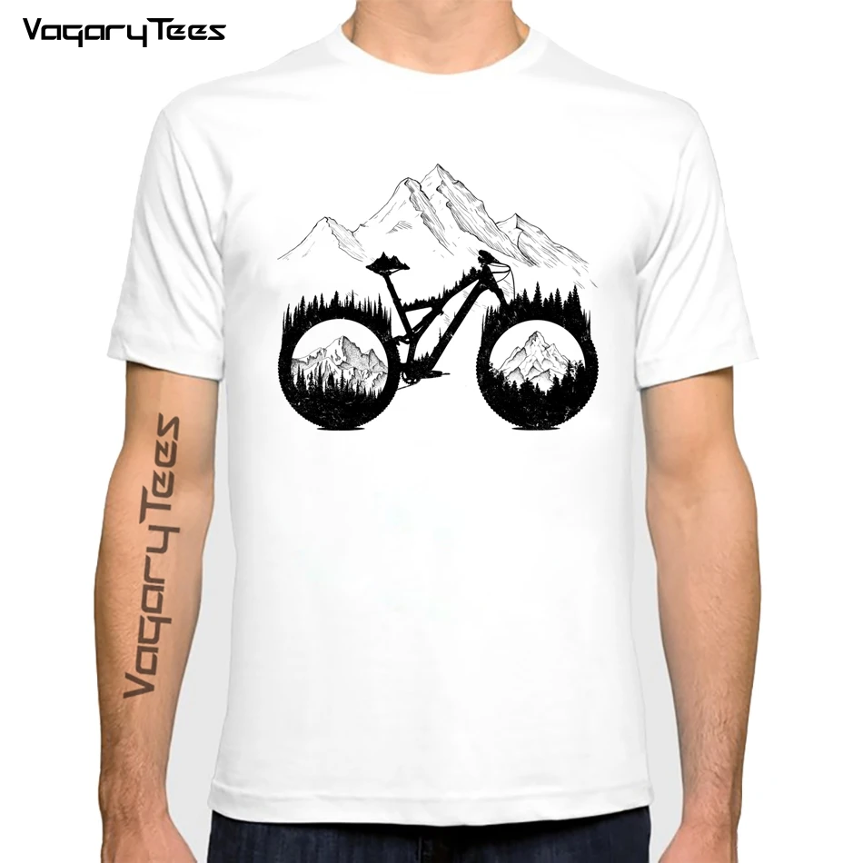 

Футболка мужская с принтом велосипедов и эндуро, с коротким рукавом