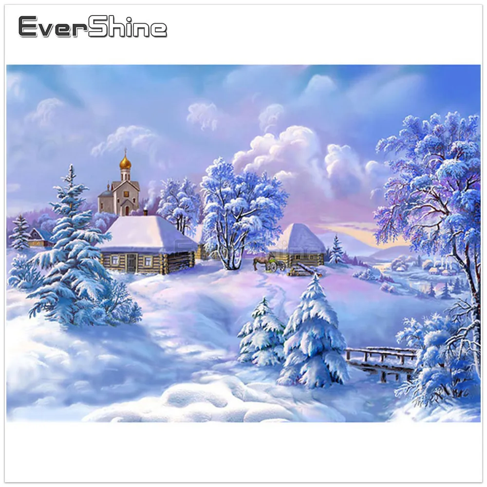 EverShine DIY алмаз живопись полный квадрат картина стразами пейзаж алмазная вышивка