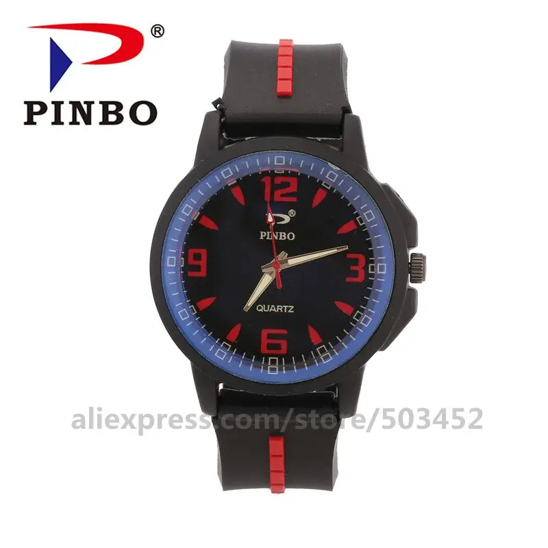 100 шт./лот горячая распродажа мужские силиконовые наручные часы красный