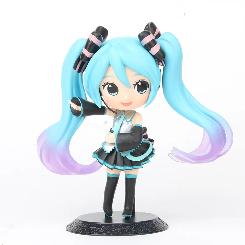 

2021 14 см Мику Аниме фигурки милая кукла из ПВХ Модель украшения куклы периферийные японские украшения для торта креативная игрушка модель но...