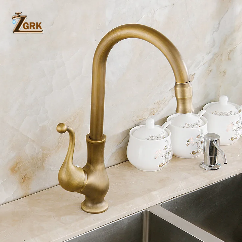kitchen faucets antique color cozinha faucet brass swivel spout kitchen faucet single handle vessel sink mixer tap free global shipping