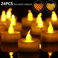 24 pcs flameless led tealight candles battery operated led candles tea light home wedding birthday party christmas decoration