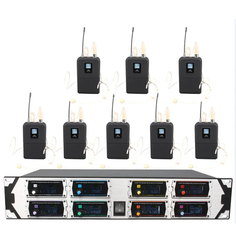 Profissional sem Fio Canal de Freqüência Microfone Fixa Dispositivo Exibição Dinâmica Estágio Desempenho U800gta2uhf8