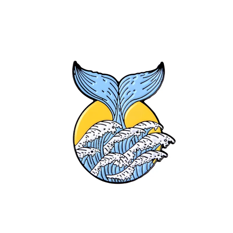 Мультяшный значок волнистый КИТ Броши для женщин креативные животные тело