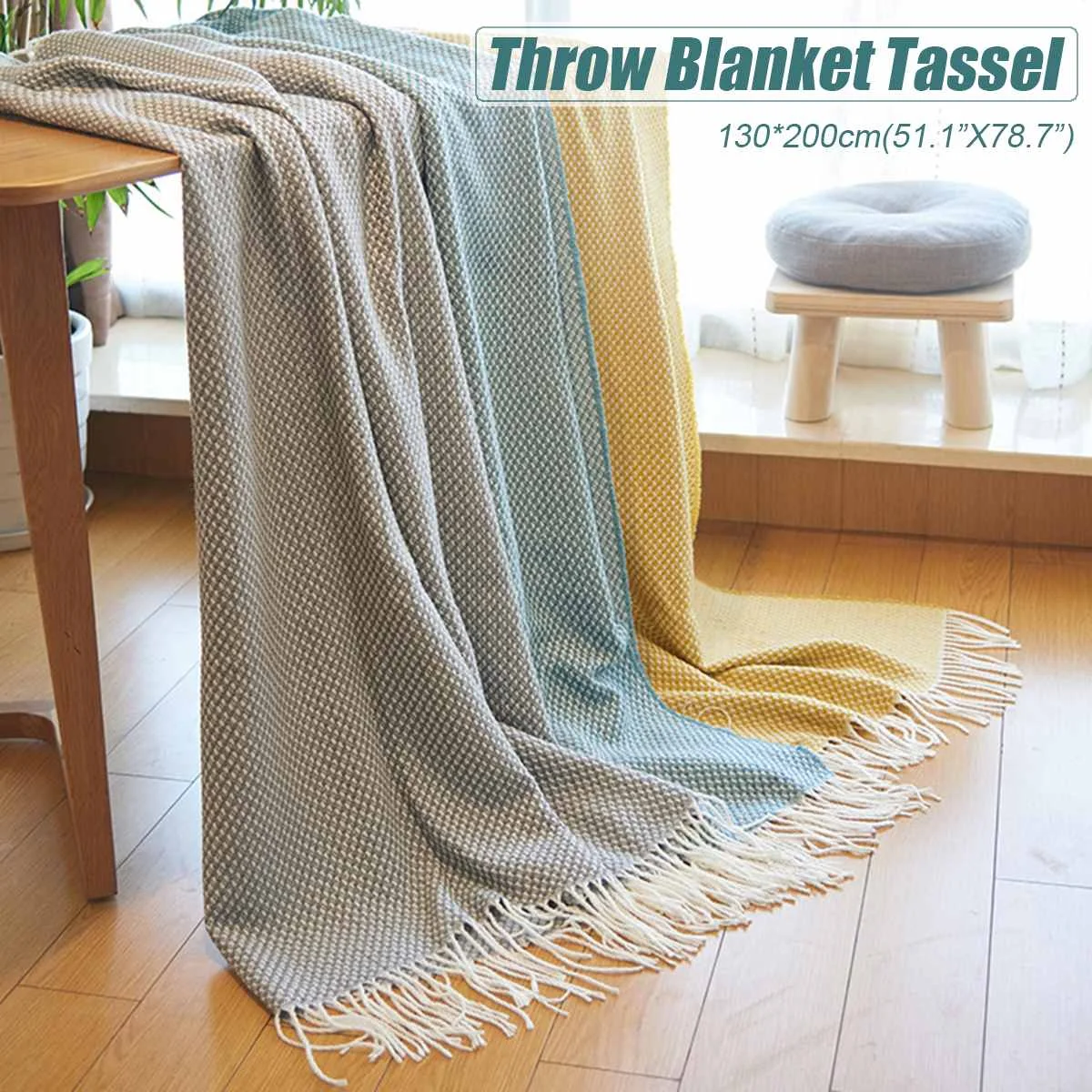 

Nordic Style Blanket Winter Bed Linen Sofa Cover Knitted Throw Blanket With Tassels Travel Nap Air Condition Blankets Bed Decor