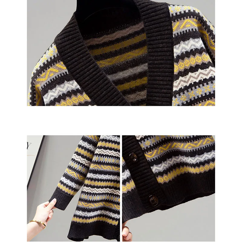

2020 Spring Knitted Cardigan Sweater with Button Casual Long Sleeve Open Stitch Cardigans Outwear Warm Knitwear Coats
