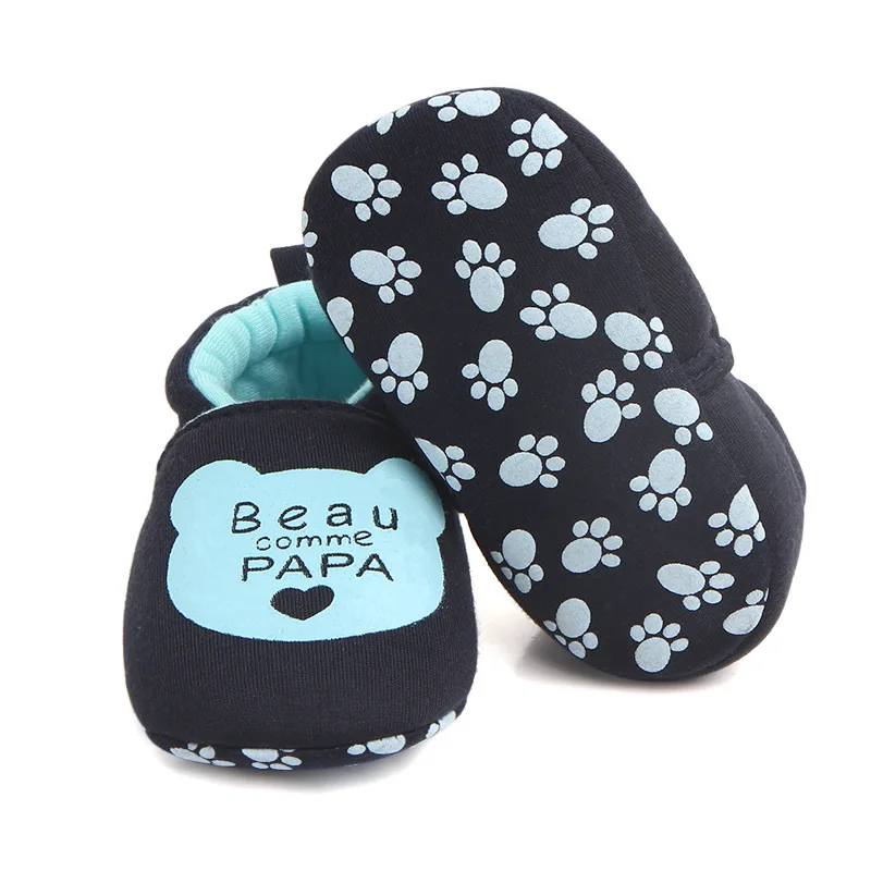 

Lovely Cotton Newborn Baby Shoes Cute Infant Baby Girls Boys First Walkers PAPA MAMAN Soft Shoes Toddler Crib Shoes For 0-18M