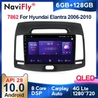 Автомобильный GPS-навигатор NaviFly Android10, 4GLTE 6 + 128G, 1280*720QLED экран, для Hyundai Elantra 4 HD 2006-2010, Восьмиядерный