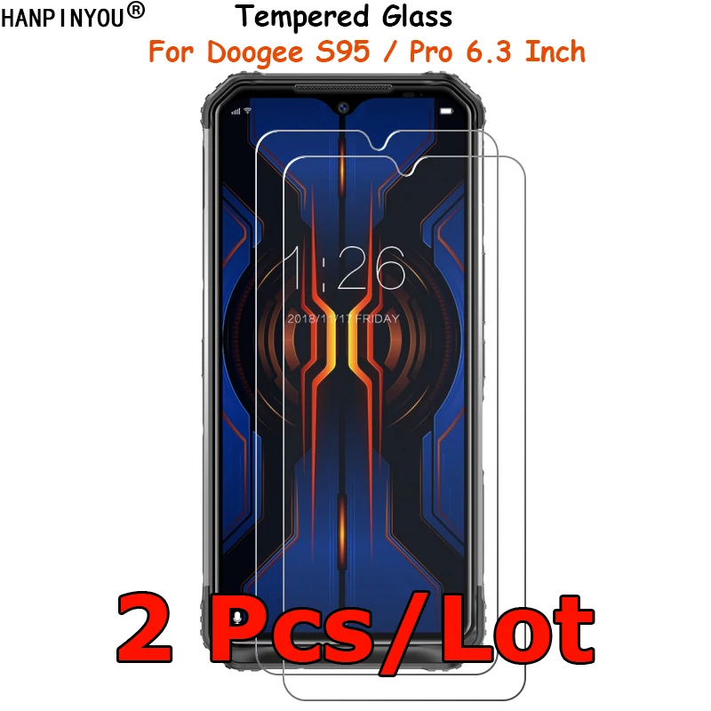 2 Pcs/Lot For Doogee S95 / Pro 6.3" Tempered Glass Screen Protector Ultra Thin Explosion-proof Protective Film Toughened Guard
