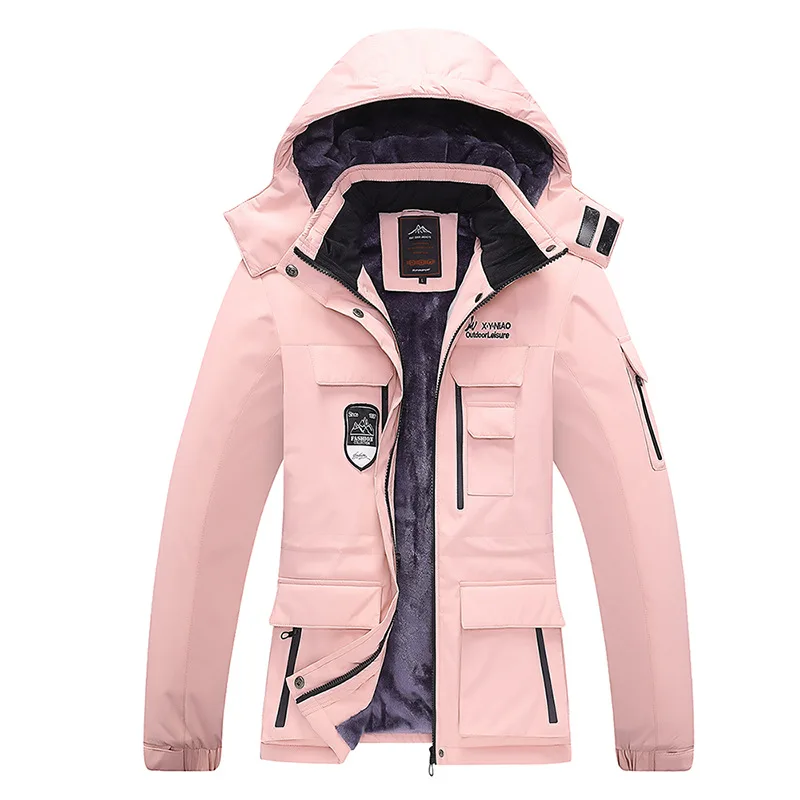 

Winter Outdoor Sports Men Women Soft Shell Windbreaker Jacket Waterproof Thermal Mountain Climbing Hiking Camping Fleece Jacket