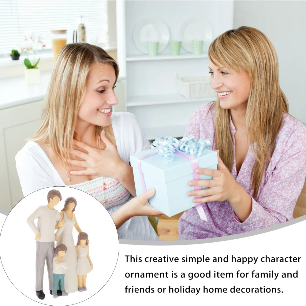 

Creative Family Statue Decor Resin Figure Ornament Chic Desktop Adornment