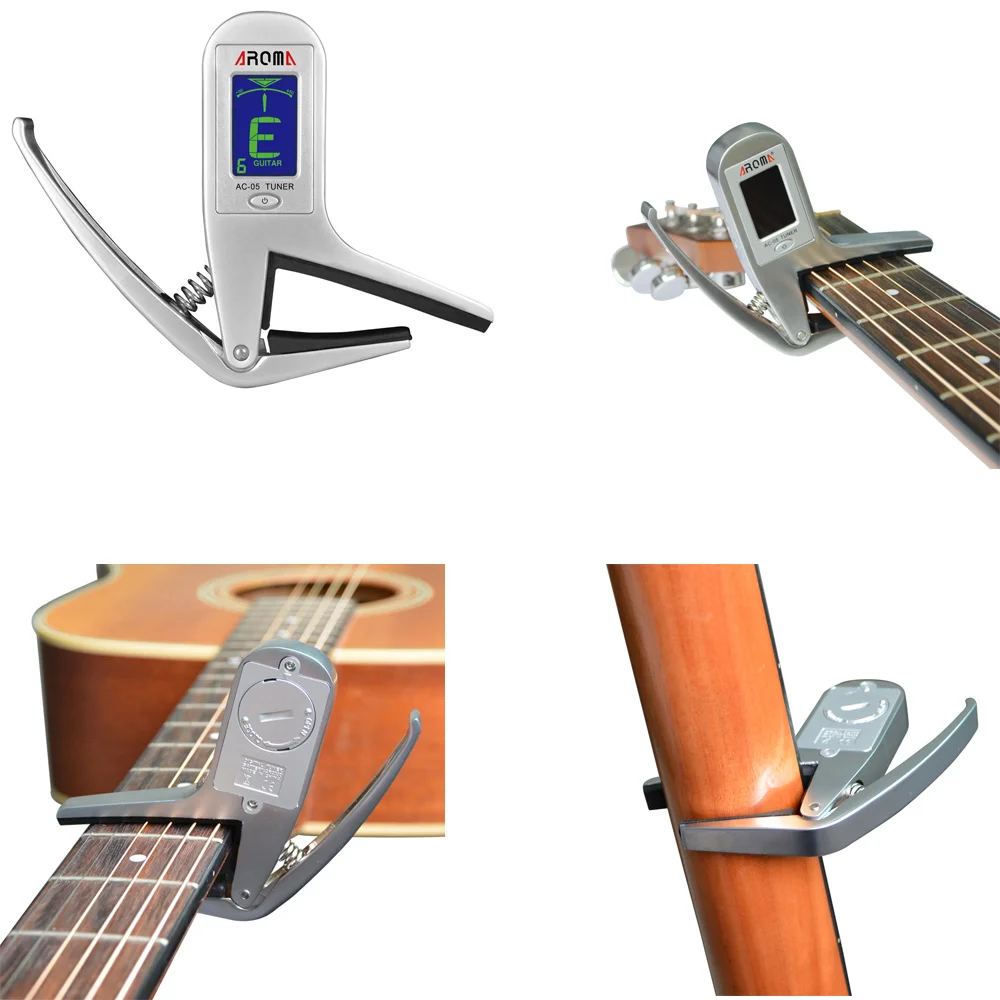 Аромат AC-05 клип на гитарный тюнер и Капо 2-в-1 для бас-гитары хроматической