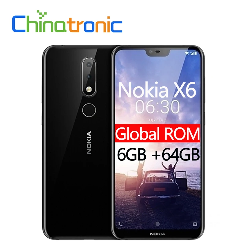 Мобильный телефон Nokia X6 6 1 Plus ГБ + 64 4G FDD LTE 5 8 дюймовый экран 19:9 FHD Snapdragon 636 восемь