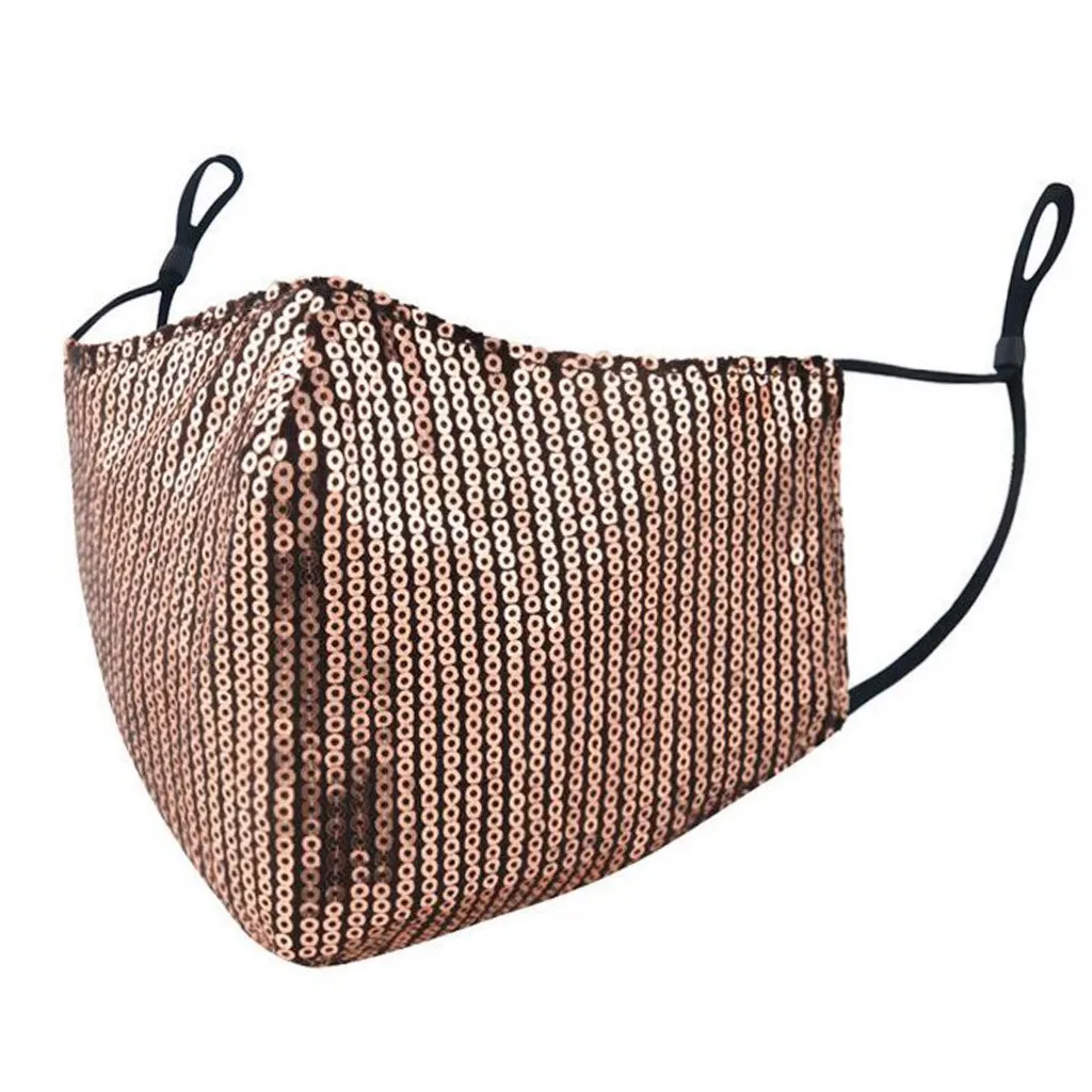 Women Sequins Cotton Washable Breathable Festival Costume men mascarilla Monder Scarf Halloween Cosplay MasK |