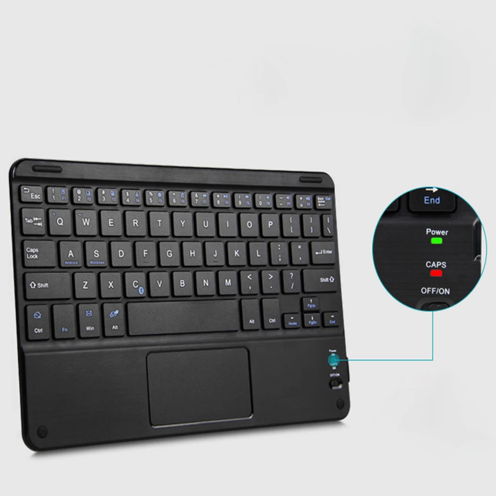 Zienstar 7 дюймов Универсальная Беспроводная Bluetooth клавиатура с тачпадом для Samsung Tab/microsoft/Android/Windows планшет, ноутбук и ПК - Цвет: Black Color