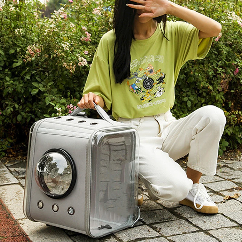 Новый стиль прозрачный рюкзак для переноски домашних животных сумка питомцев