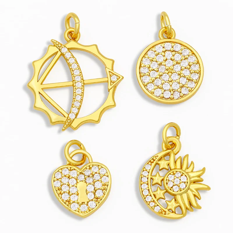 OCESRIO латунь CZ вымощенное Золотые Серьги Подвески для изготовления ювелирных