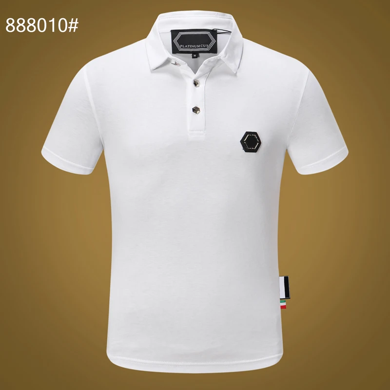 Рубашка-поло мужская однотонная с вышивкой брендовая короткая сорочка из ПП