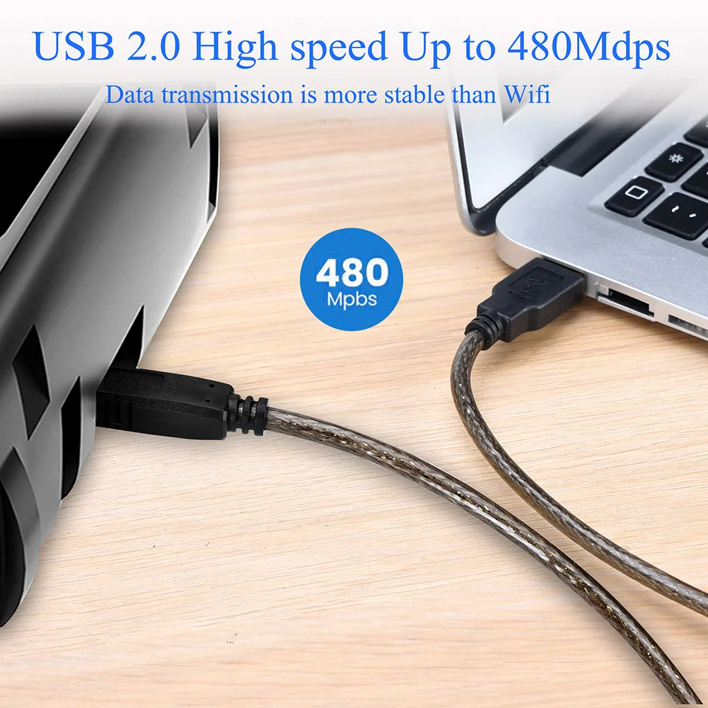 

Extension Printer Cable USB 2.0 A Male to B Male Computer Wire Cable Cord Converter Connector Line for PC Laptop AS99