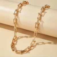 chain punk gold silver color alloy heavy metal thick clavicle chain choker necklace for women trendy party boho jewelry collar