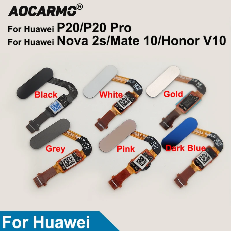 

Aocarmo Home Button Fingerprint Touch ID Sensor Flex Cable For Huawei P20 Pro / Nova 2s Mate 10 Honor V10 Repair Part