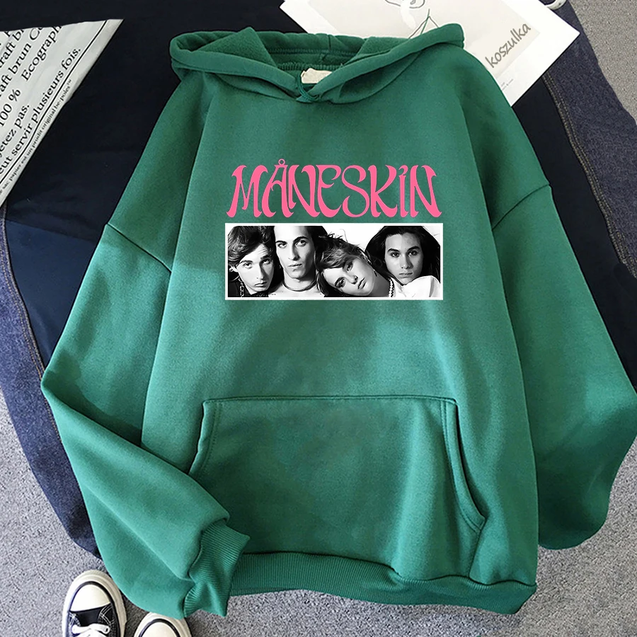 

Italian Band Hoodie Maneskin Letter Logo Hoodies Man Harajuku Clothes Men Tops Women Vintage Hooded Sweatshirt Unisex Streetwear