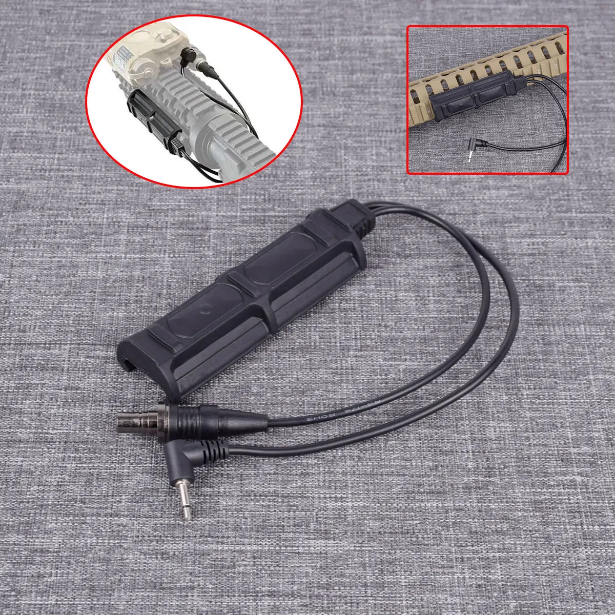 

Тактический софтэйр PEQ с дистанционным управлением, двойной переключатель, 2 вилки, военный нажимной переключатель для 2,5 мм PEQ M300 M600, охотничий фонарик