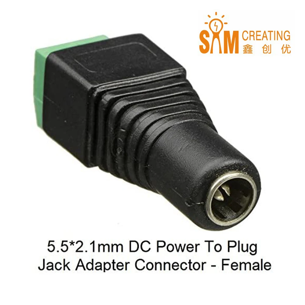 

1 PCS 5.5*2.1mm DC Power To Plug Jack Adapter Connector Female For Led Strip Light 3528 5050 5630 5730 or CCTV Cable Connection
