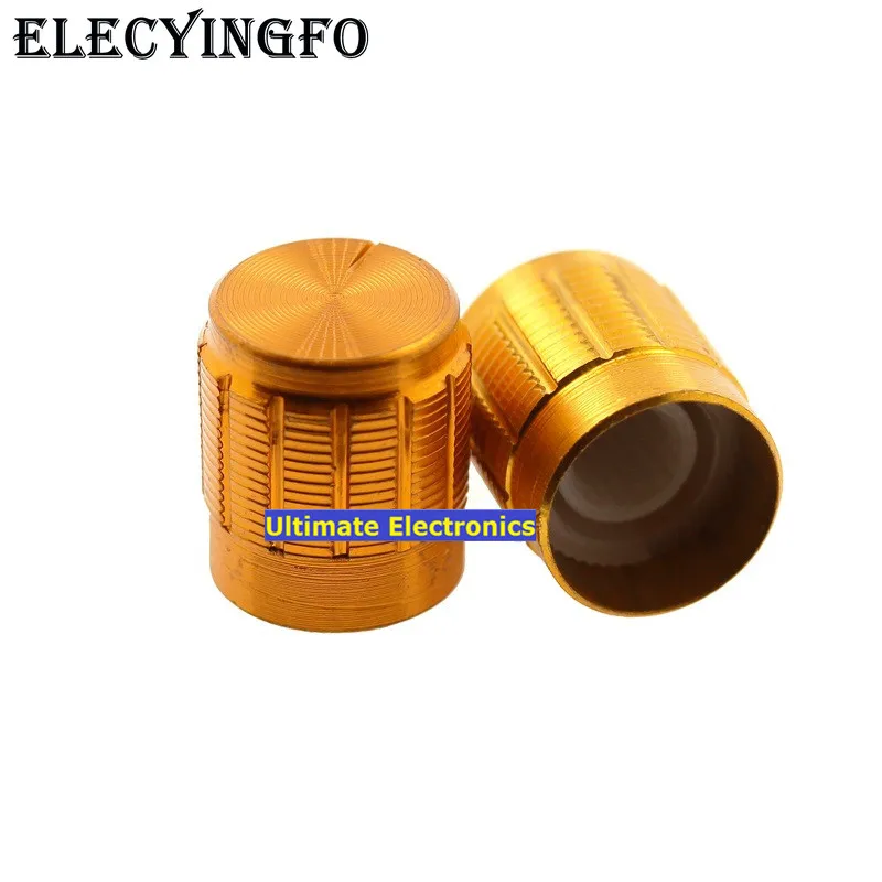 

10pcs 13*17 aluminum alloy potentiometer knob plum volume adjustment knob hat gold
