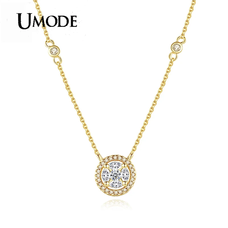 

UMODE Round Shape Hearts & Arrows Cut Top Quality AAA+ Cubic Zirconia Pendant Necklace Fashion Jewelry Christmas Gifts UN0427