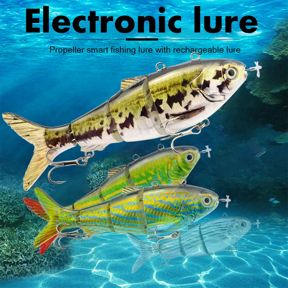 

USB Rechargeable Robotic Fishing Lure Lifelike Electric Wobbler Crankbait Artificial Auto Spinning Swimming Fishing Swimbait