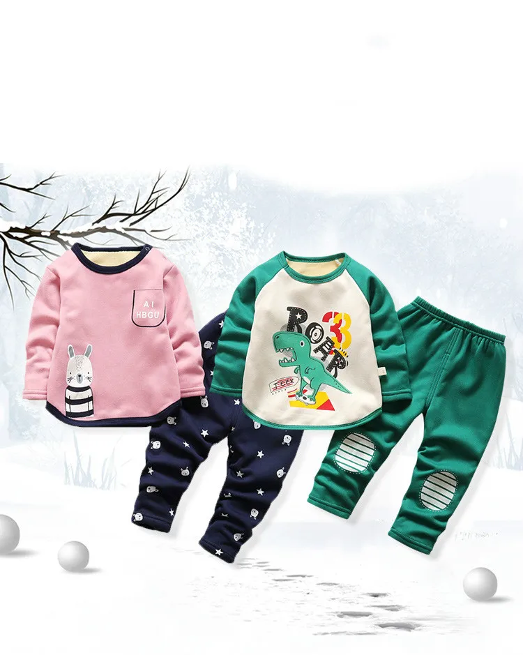Autumn Children Clothing Girls Cartoon Casual Sports T-shirt Pants 2pcs/Set Winter Infant Outfit Kids Clothes Suit Tracksuits