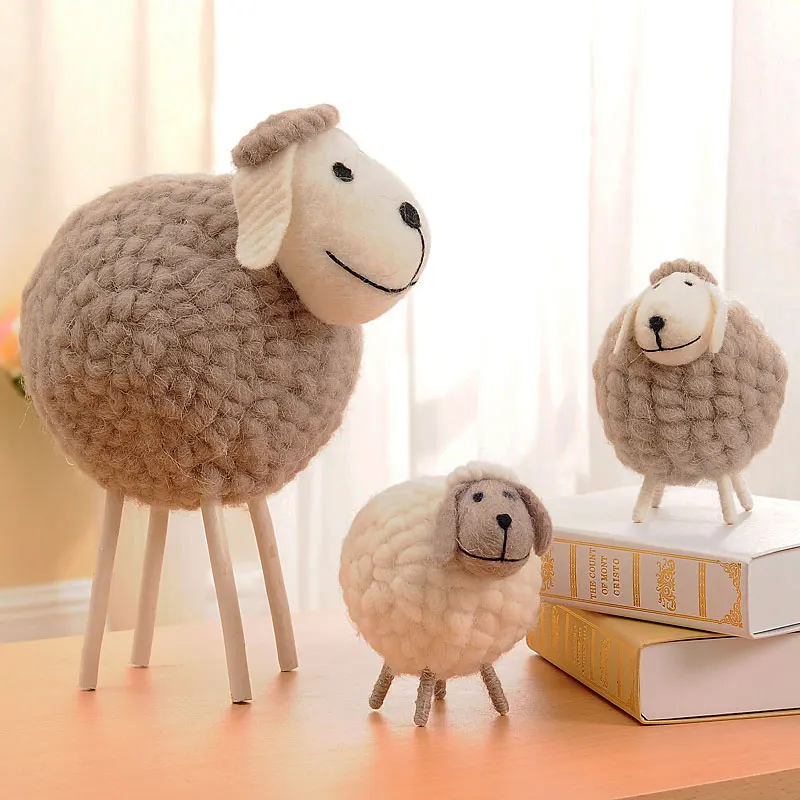 

Innovative hand Felt Cute Sheep Shape plush toy Children's Room Decoration Ornament Gift Plush Toys Party Festival Decoration