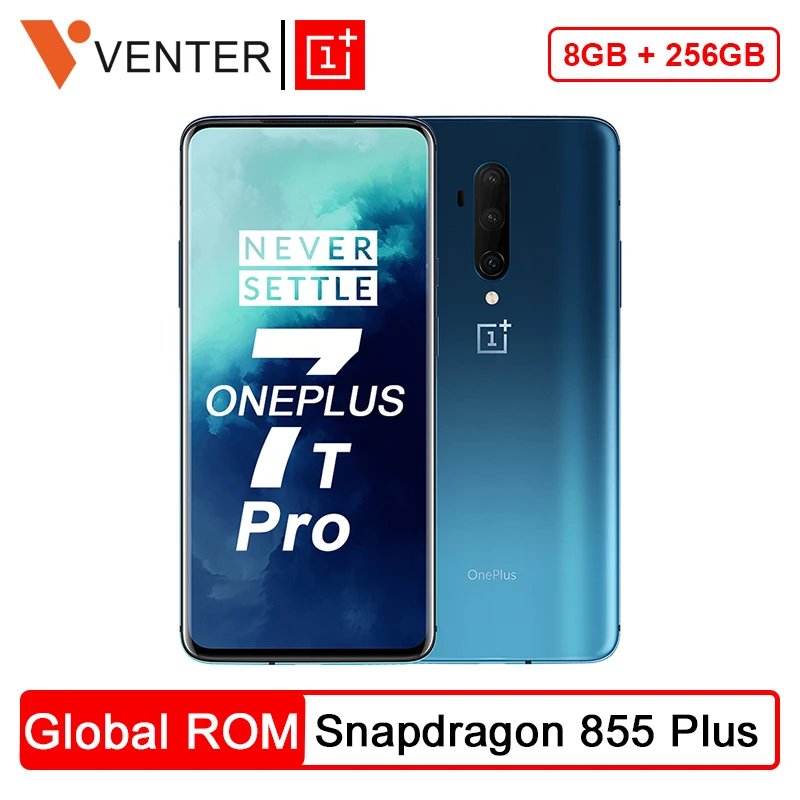 OnePlus 7T Pro Global rom Snapdragon 855 Plus 8GB 256GB 6,67 ''Fluid AMOLED экран с частотой обновления 90Hz 48MP с тройной камерой 4085mA