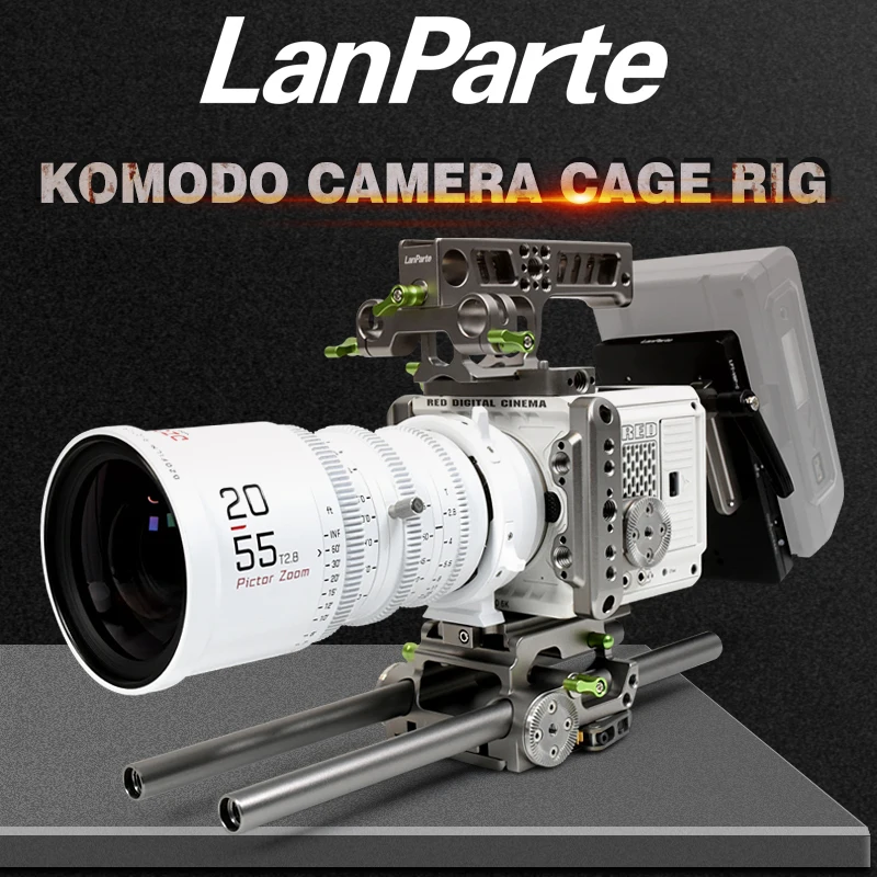 

Lanparte KMDC-02 RED KOMODO K6 Full Cage Accessories Wooden Hadle Adapter Cold Shoe Mount Bracket Battery Plate Baseplate