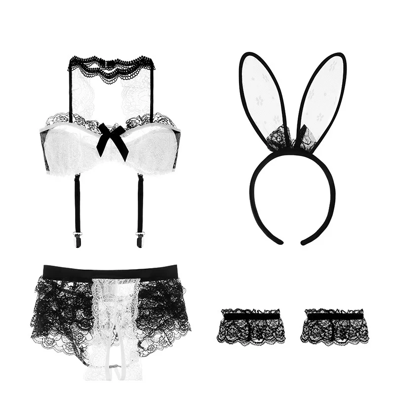 

Pajamas Exotic Sets Bunny Exotic Apparel Erotic Lingerie Ladies Women Underwear Porno Lace Body Black Temptation Perspective